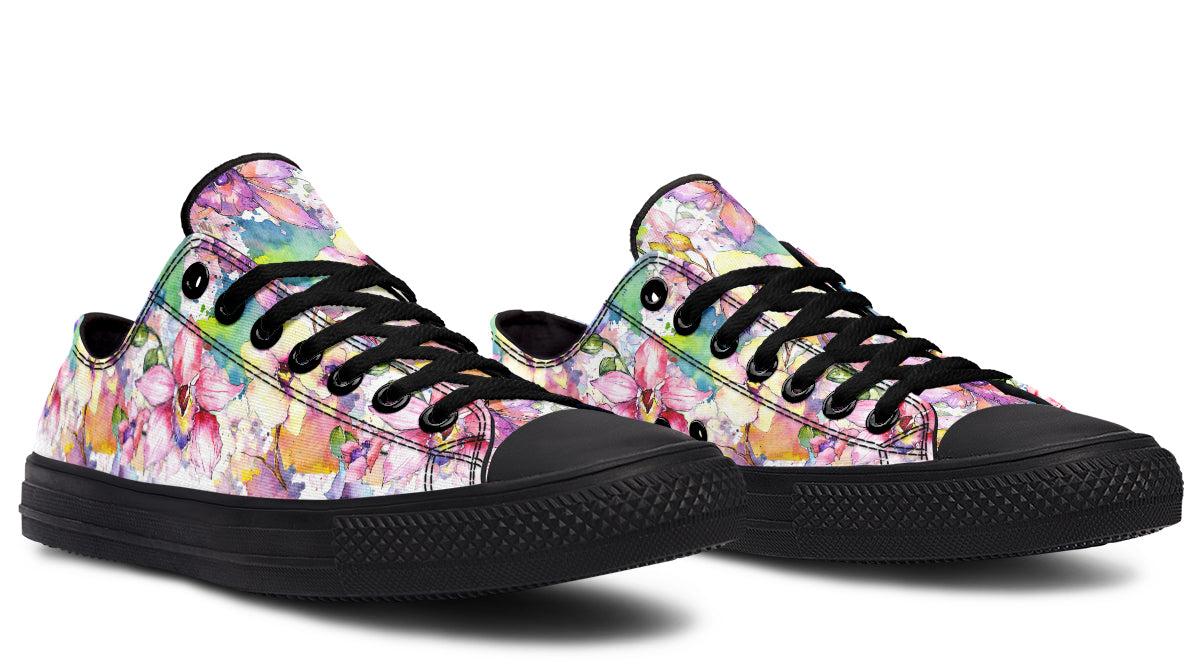 Watercolour Flowers Low Tops