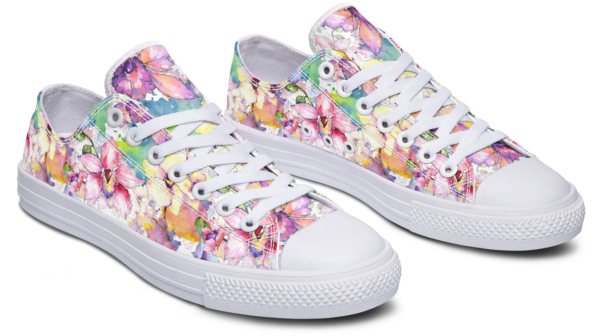 Watercolour Flowers Low Tops