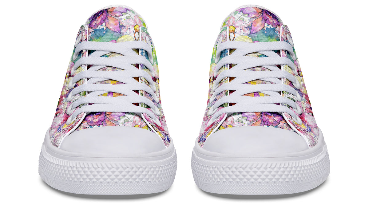 Watercolour Flowers Low Tops