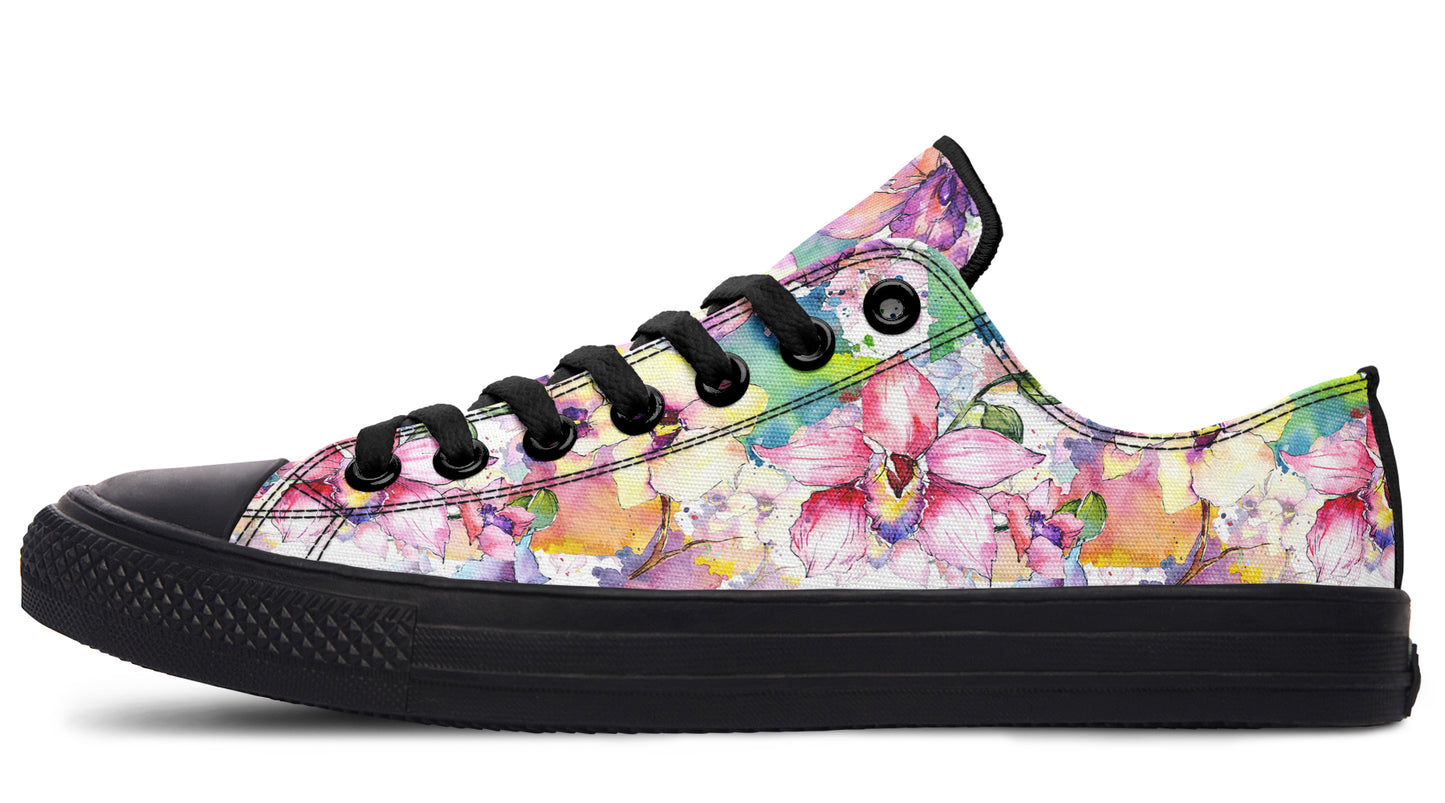 Watercolour Flowers Low Tops