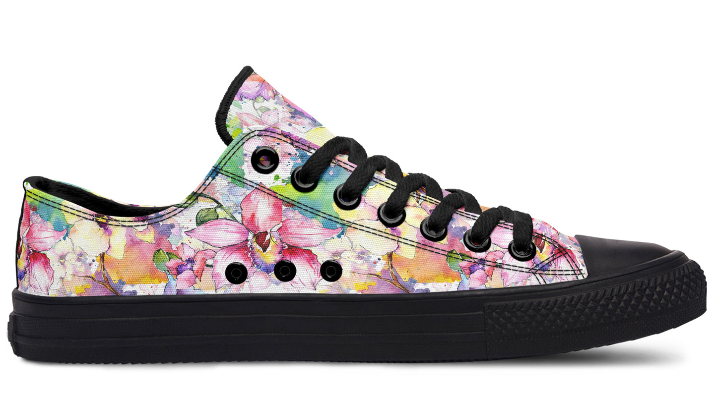 Watercolour Flowers Low Tops