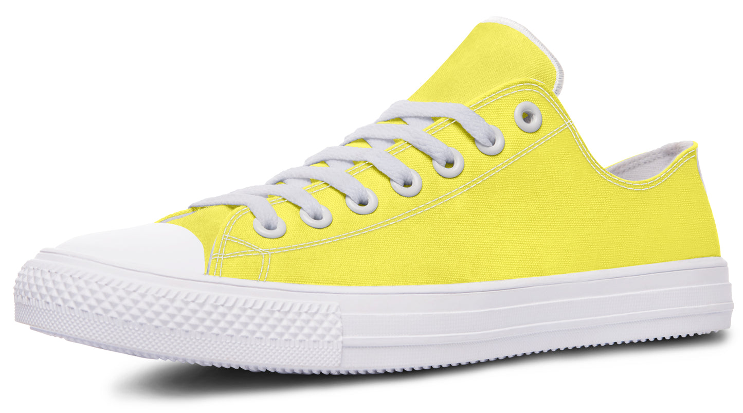 Yellow And Purple Mismatched Low Tops