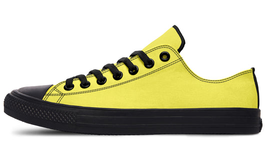 Yellow And Purple Mismatched Low Tops