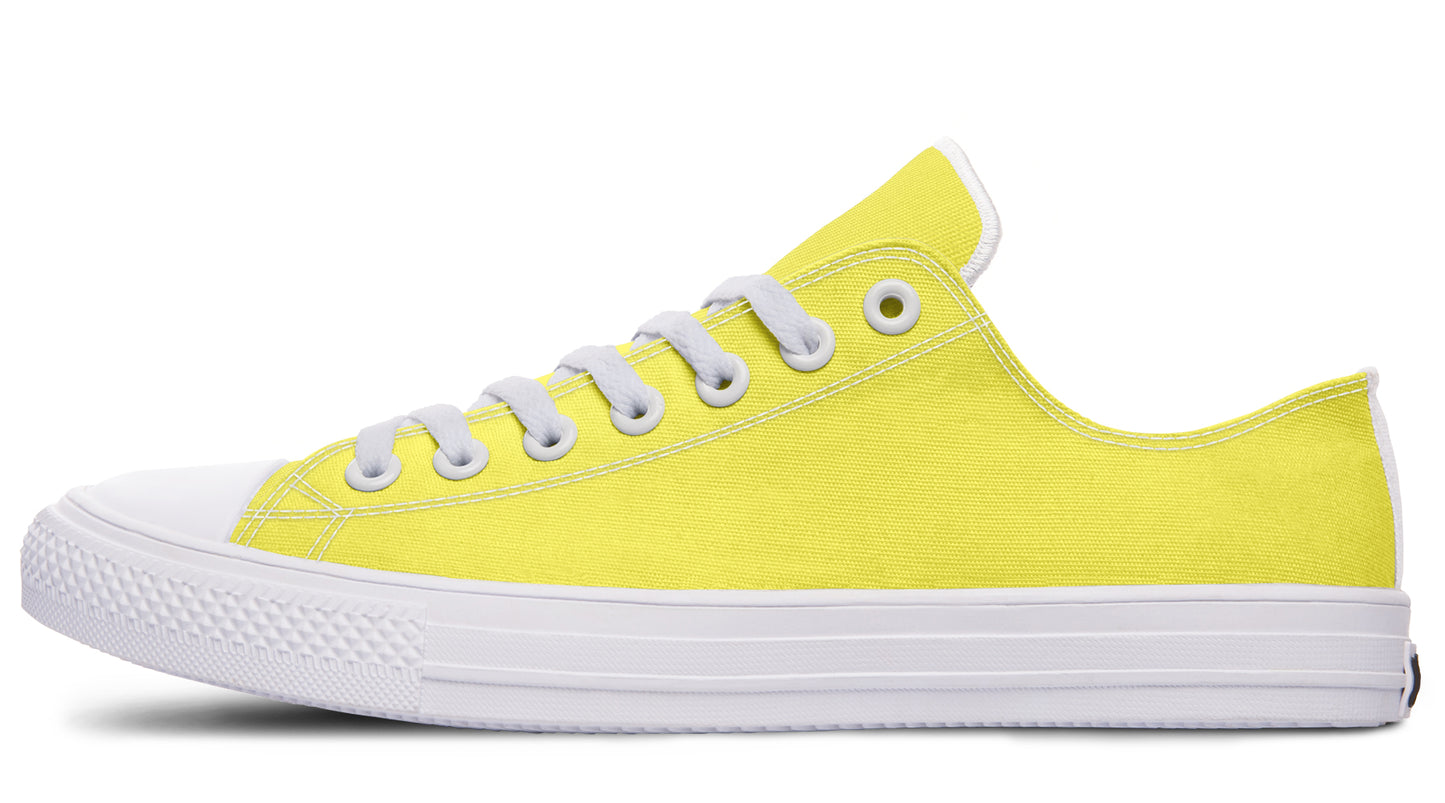 Yellow And Purple Mismatched Low Tops