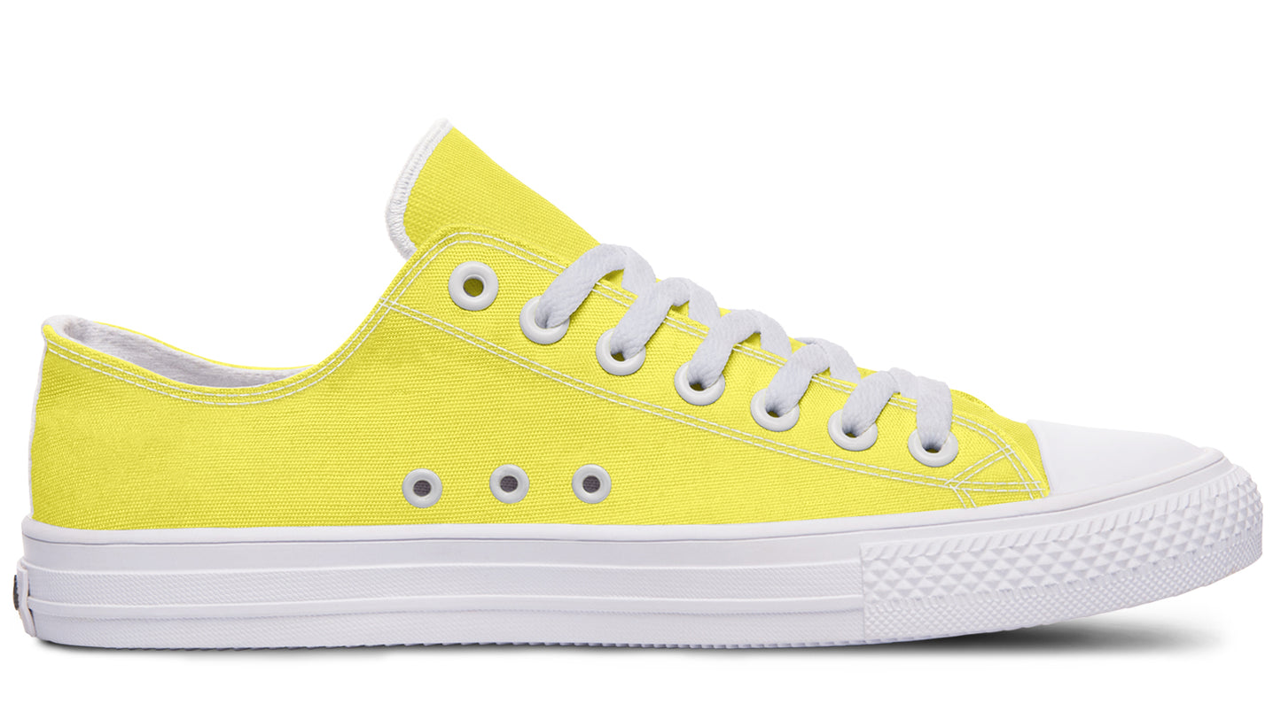 Yellow And Purple Mismatched Low Tops