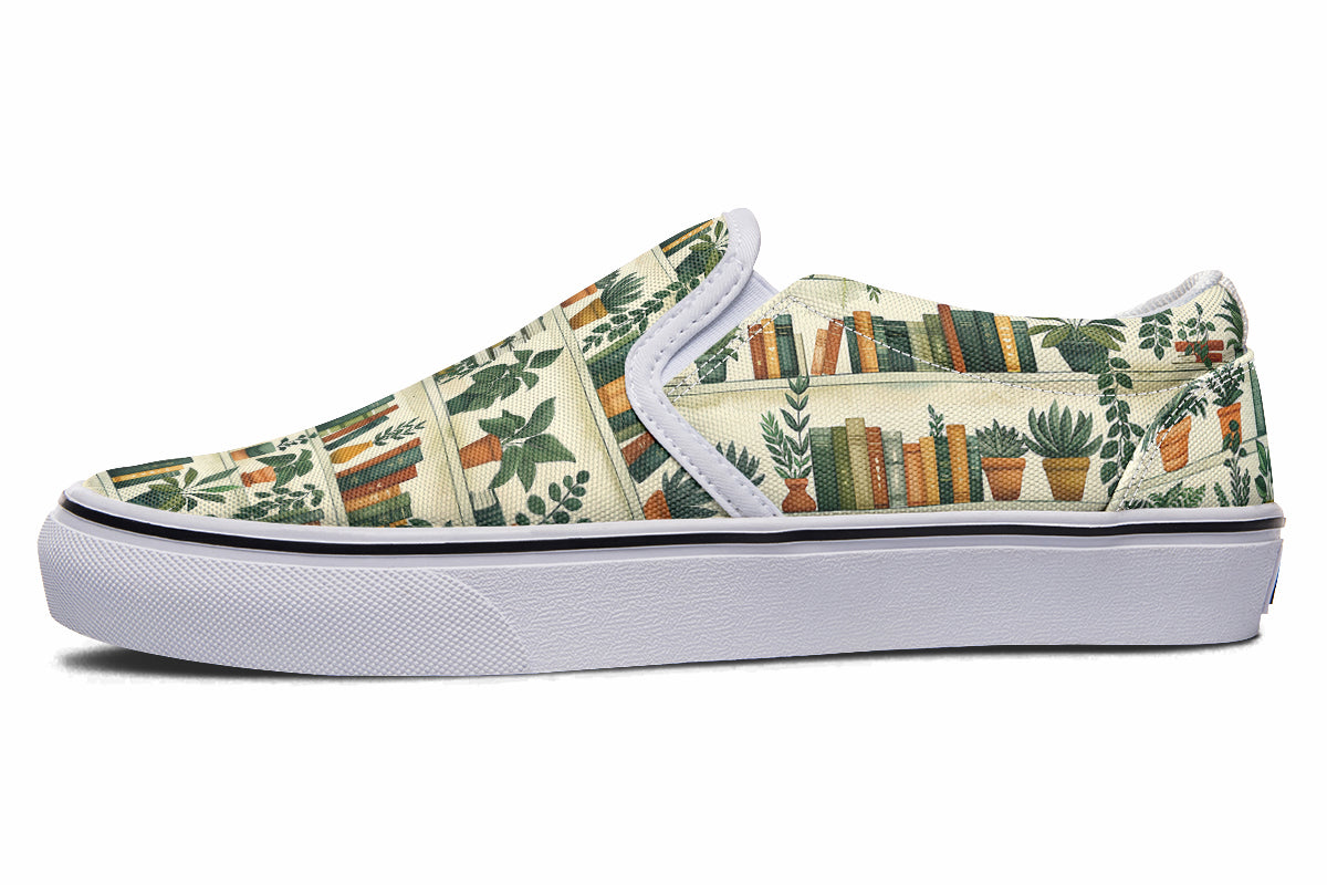 Books And Plants Slip Ons