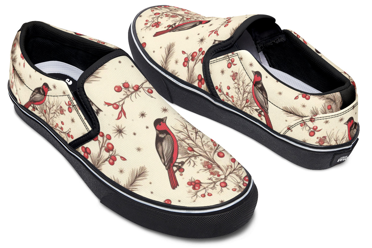 Christmas Birds Slip Ons