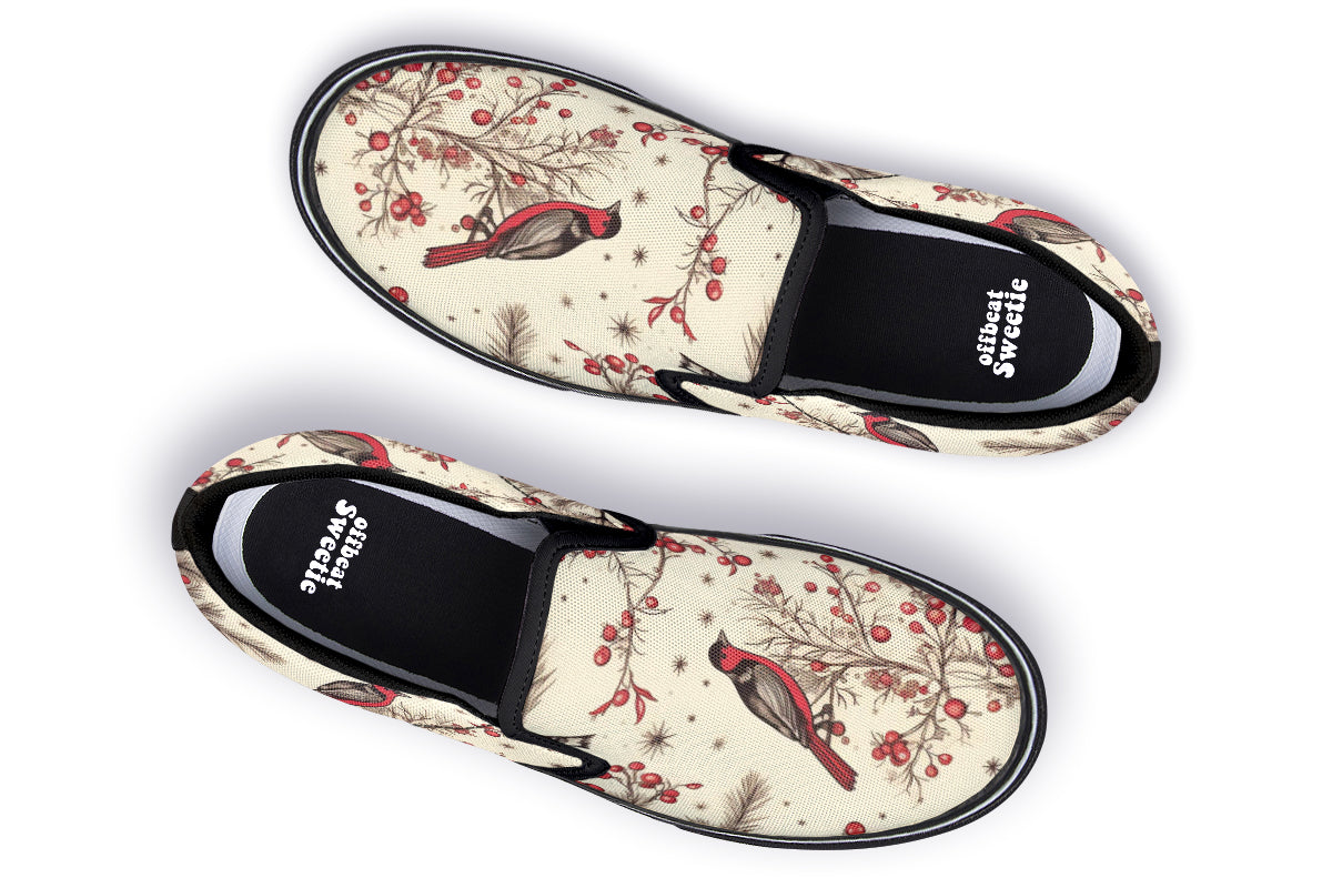 Christmas Birds Slip Ons