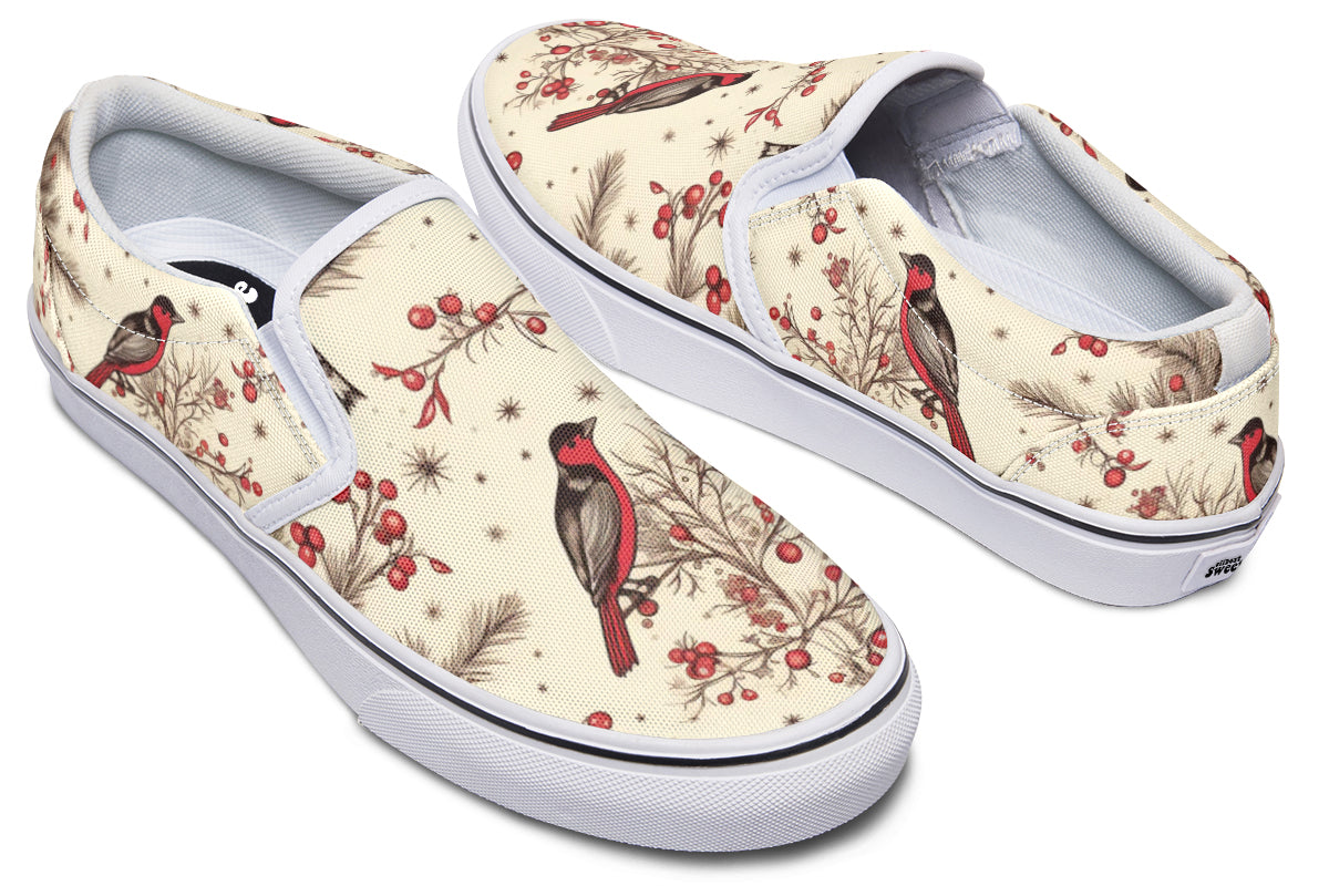 Christmas Birds Slip Ons