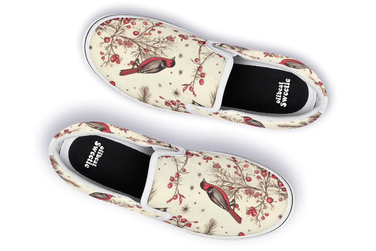 Christmas Birds Slip Ons