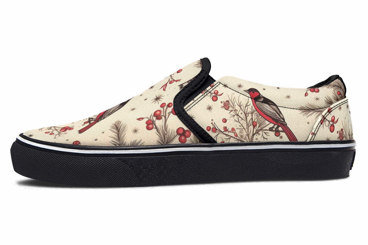 Christmas Birds Slip Ons