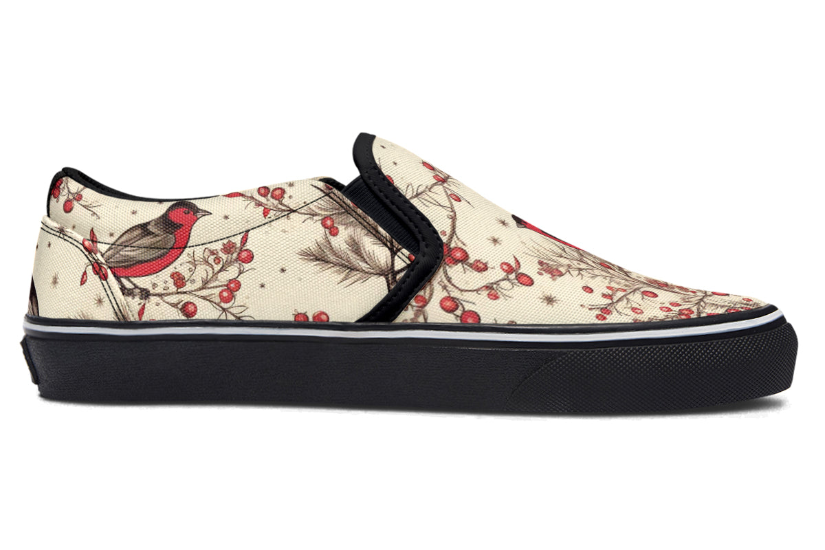 Christmas Birds Slip Ons