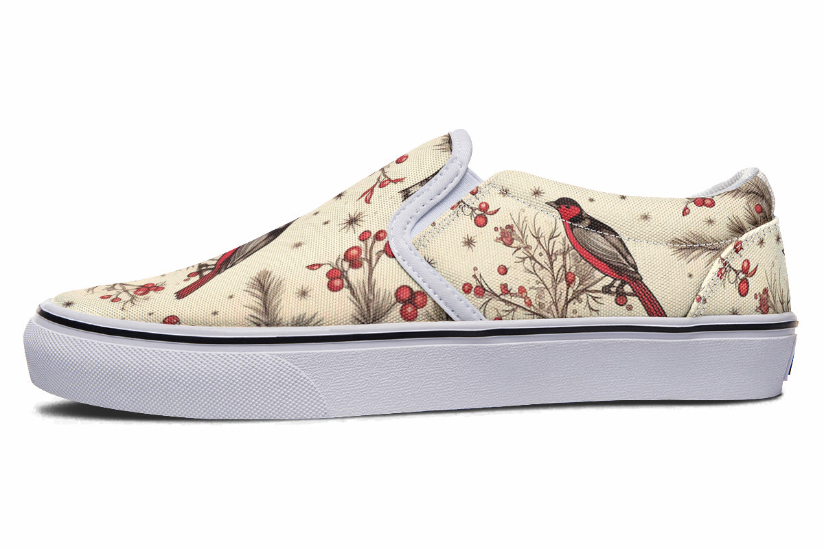 Christmas Birds Slip Ons