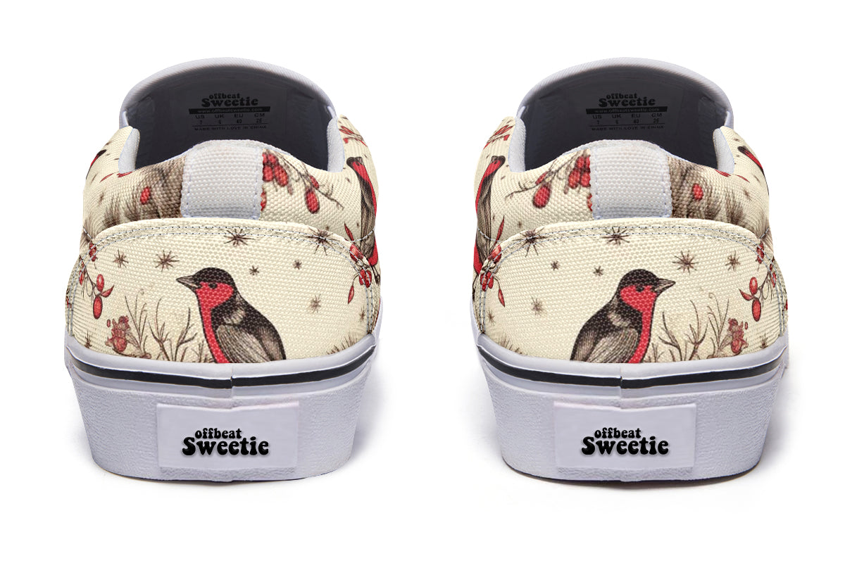 Christmas Birds Slip Ons