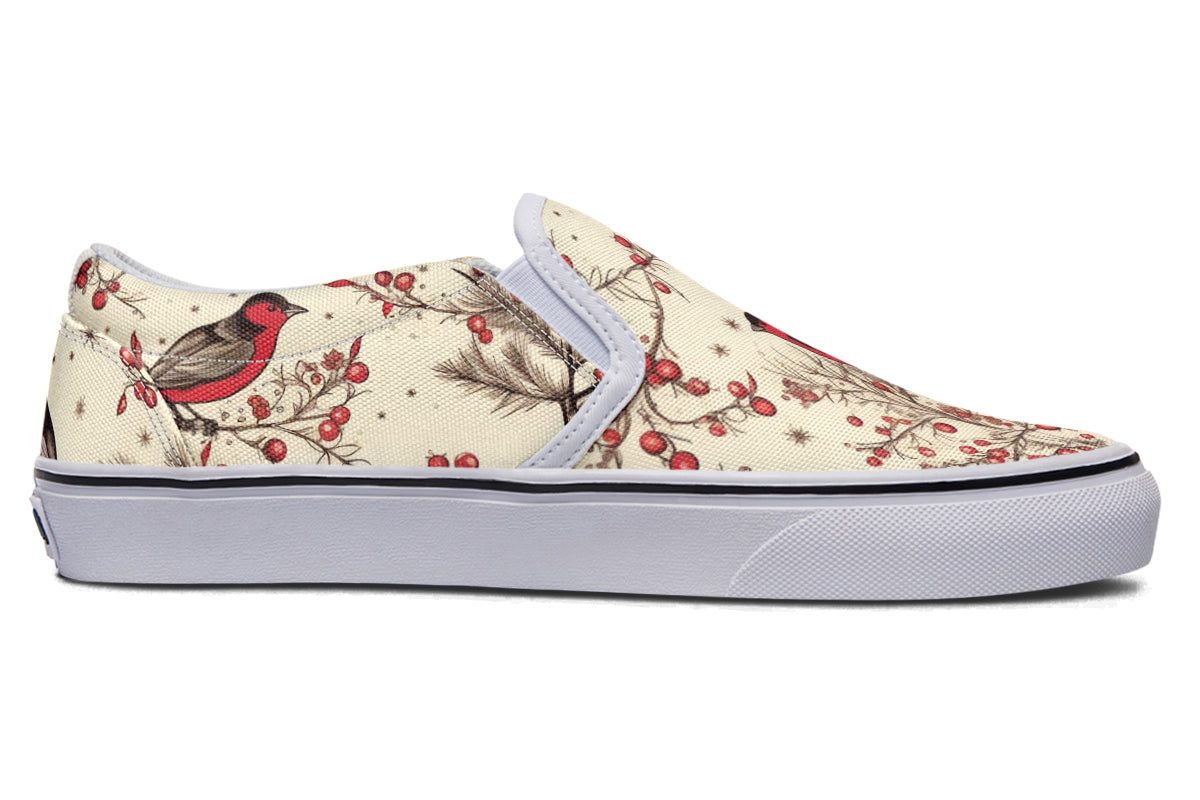 Christmas Birds Slip Ons