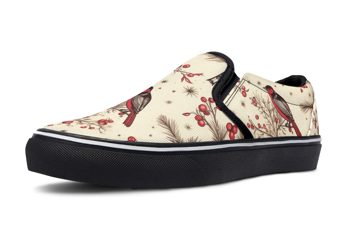 Christmas Birds Slip Ons