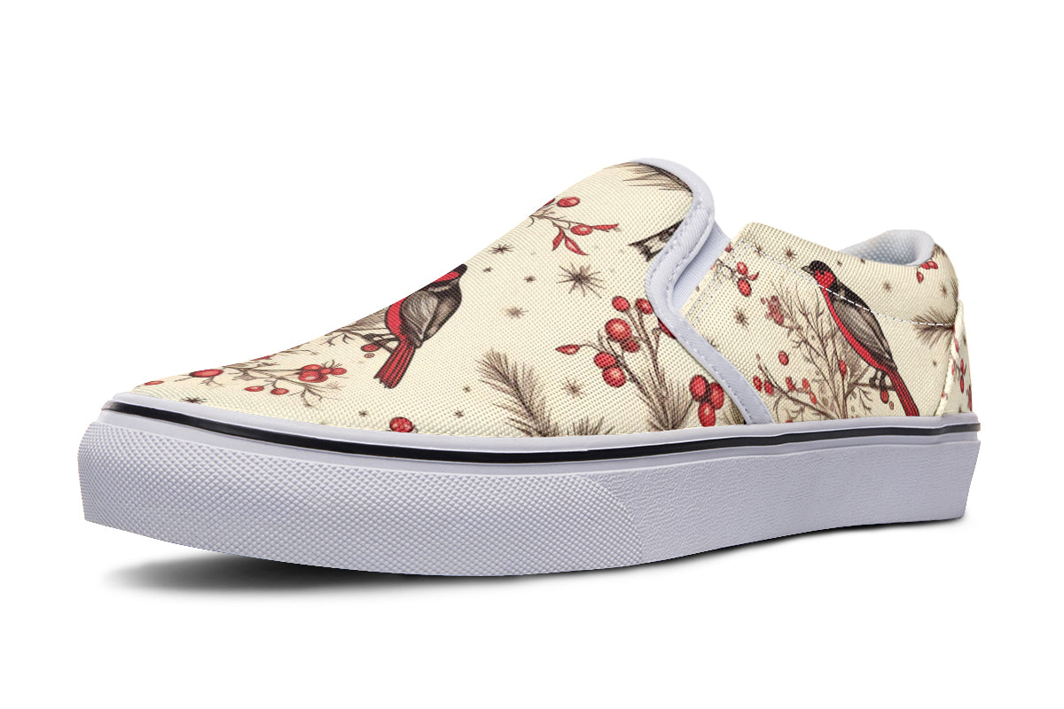 Christmas Birds Slip Ons