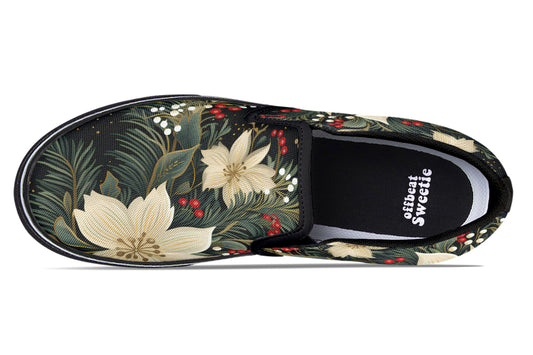 Christmas Flora Slip Ons