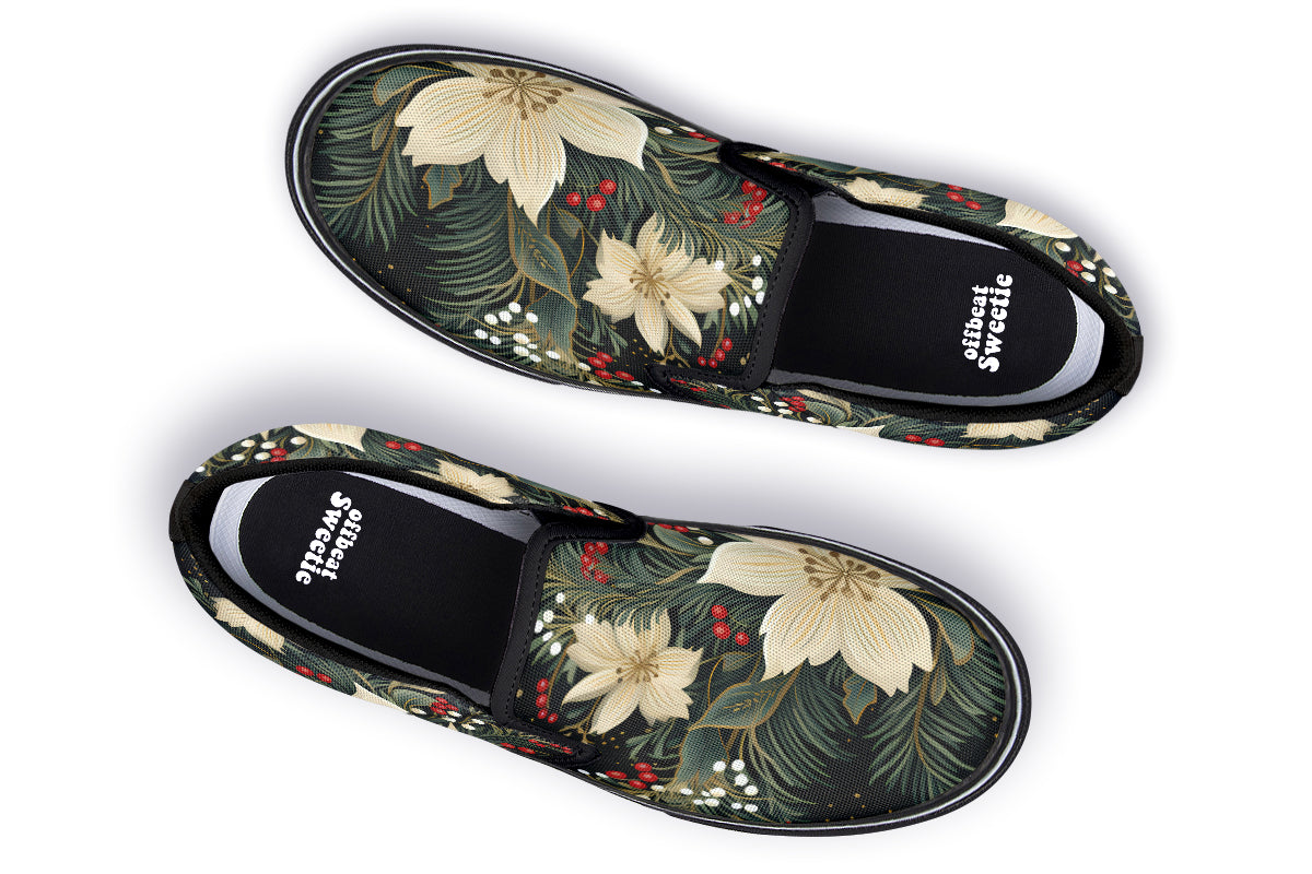 Christmas Flora Slip Ons