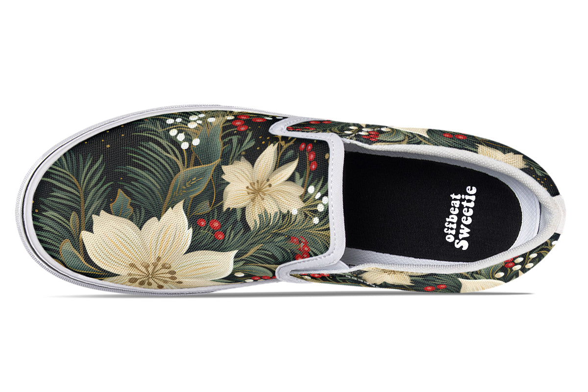 Christmas Flora Slip Ons