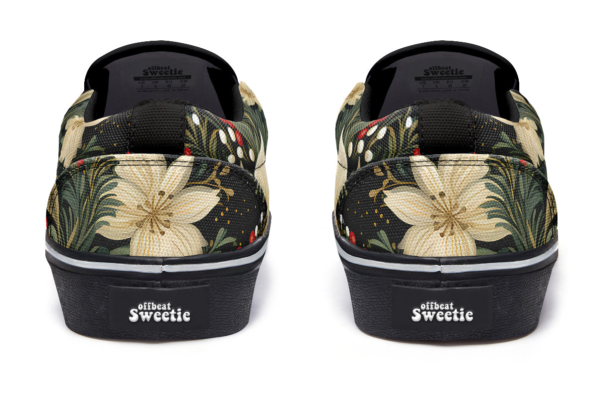 Christmas Flora Slip Ons