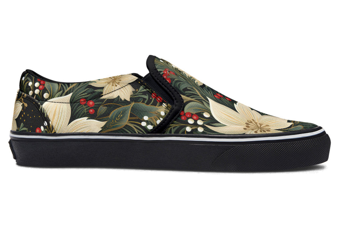 Christmas Flora Slip Ons