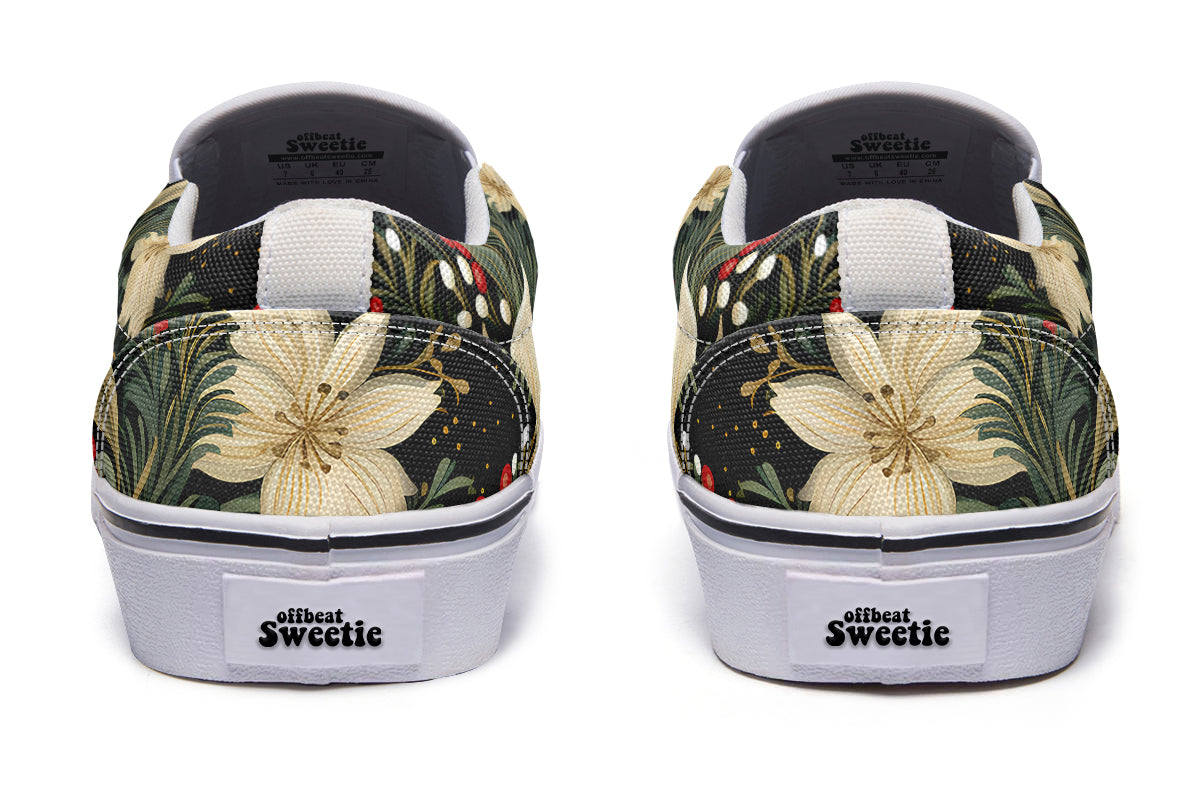 Christmas Flora Slip Ons