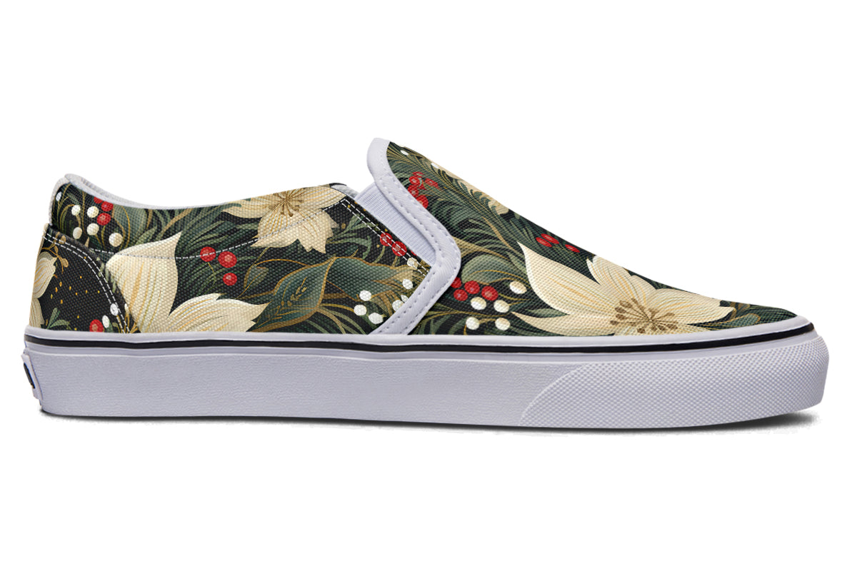 Christmas Flora Slip Ons