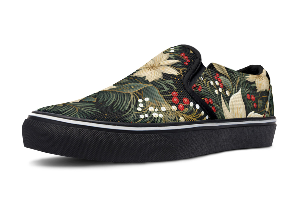 Christmas Flora Slip Ons