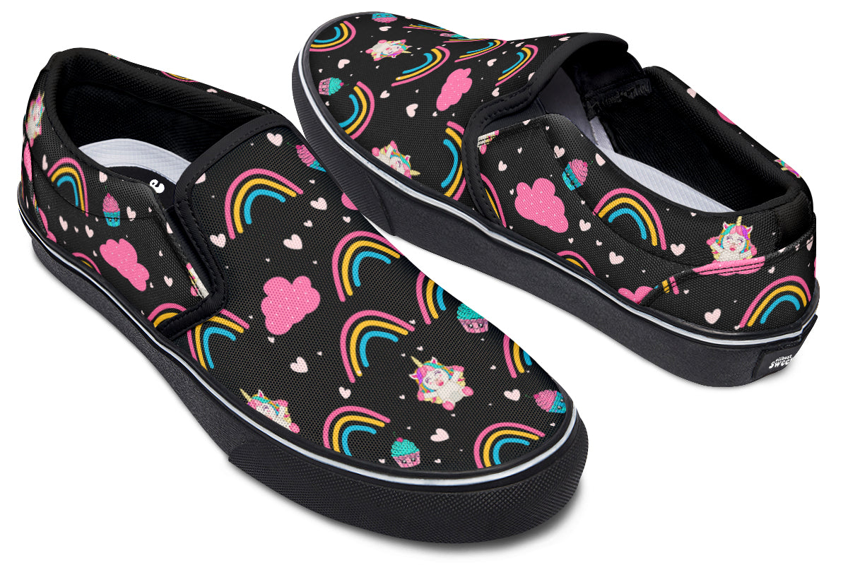 Cutesy Unicorns Slip Ons