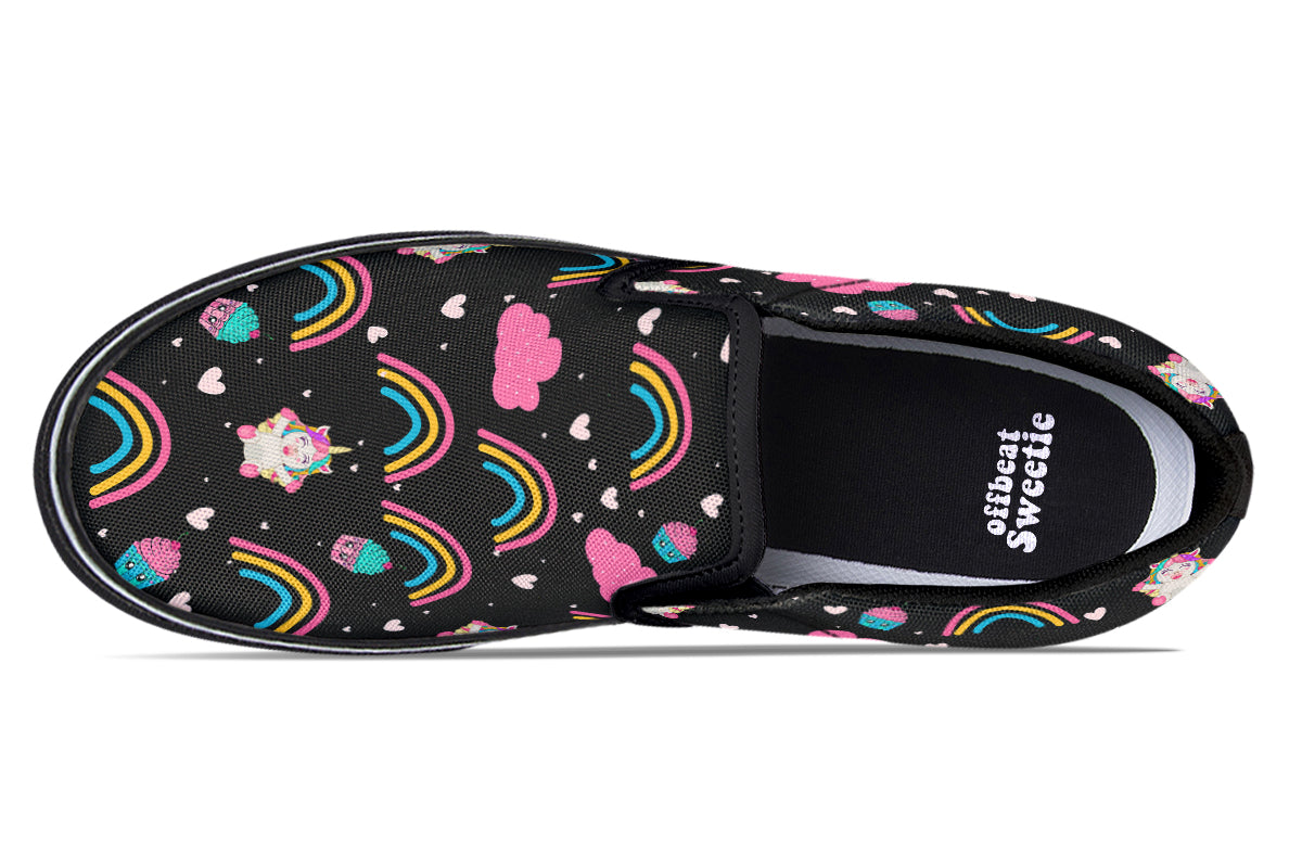 Cutesy Unicorns Slip Ons