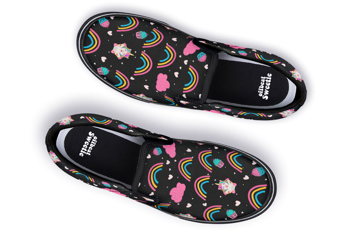 Cutesy Unicorns Slip Ons