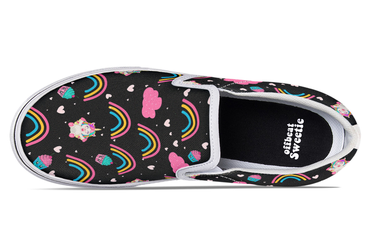 Cutesy Unicorns Slip Ons