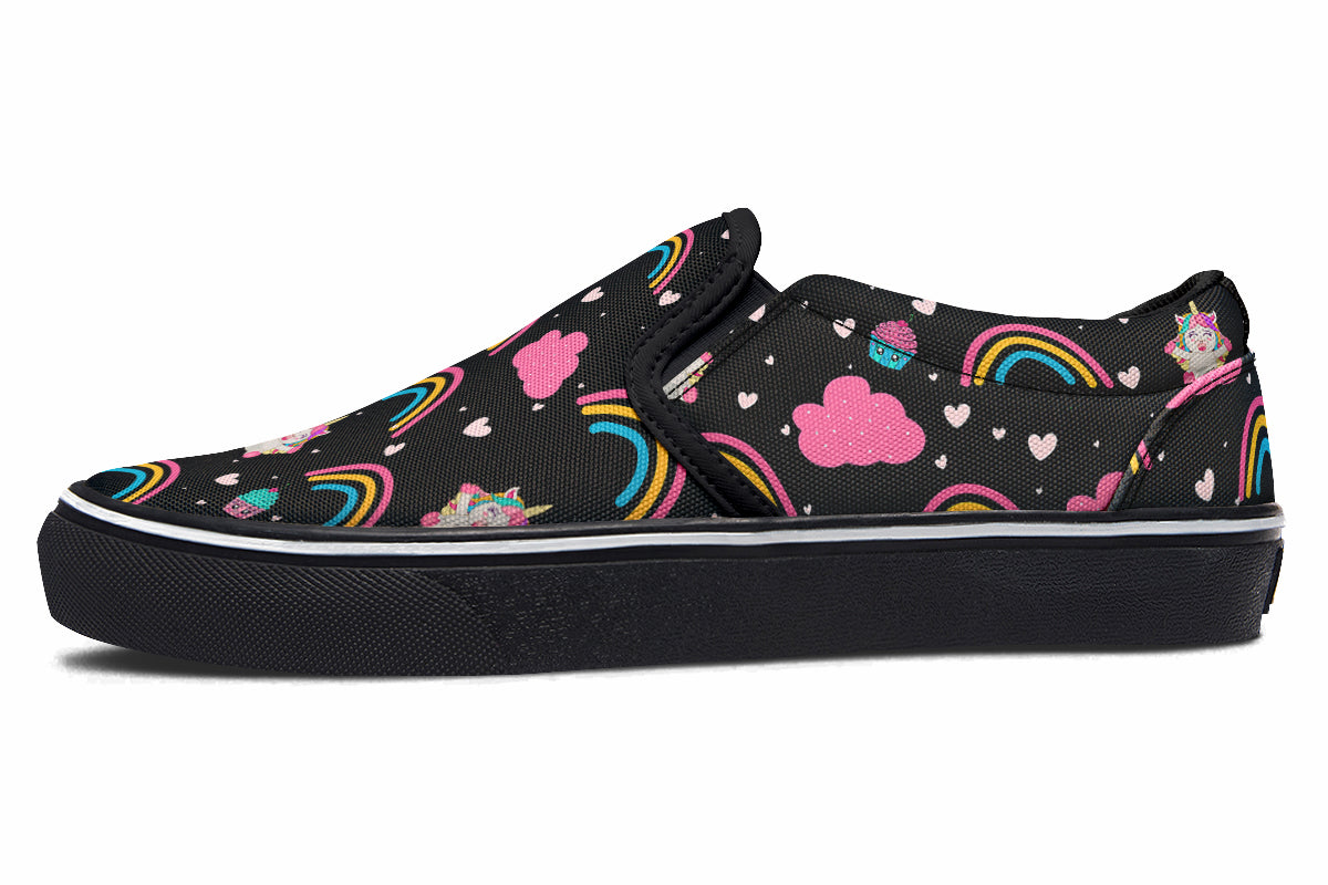 Cutesy Unicorns Slip Ons