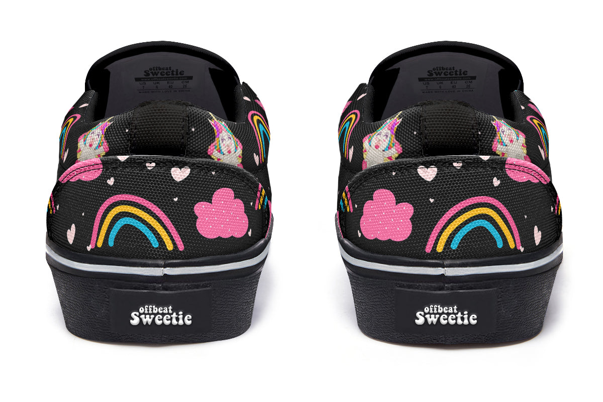 Cutesy Unicorns Slip Ons