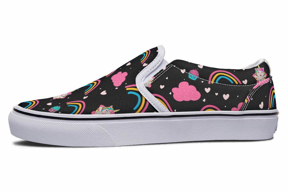 Cutesy Unicorns Slip Ons