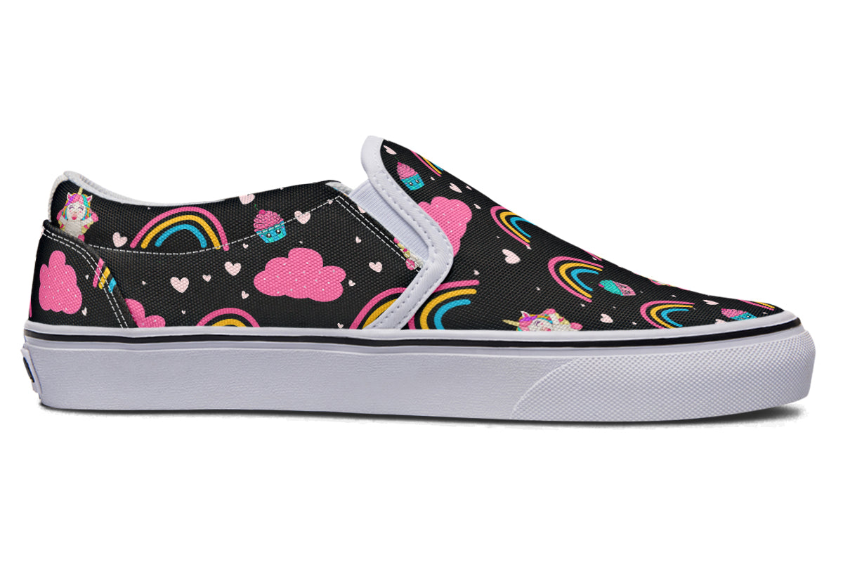 Cutesy Unicorns Slip Ons