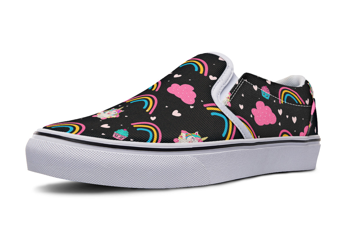 Cutesy Unicorns Slip Ons