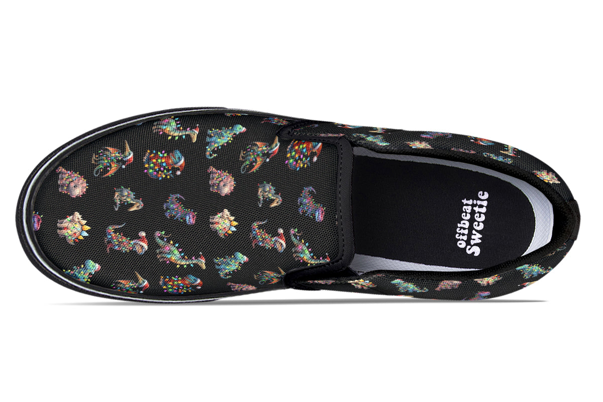 Dinos In Lights Slip Ons