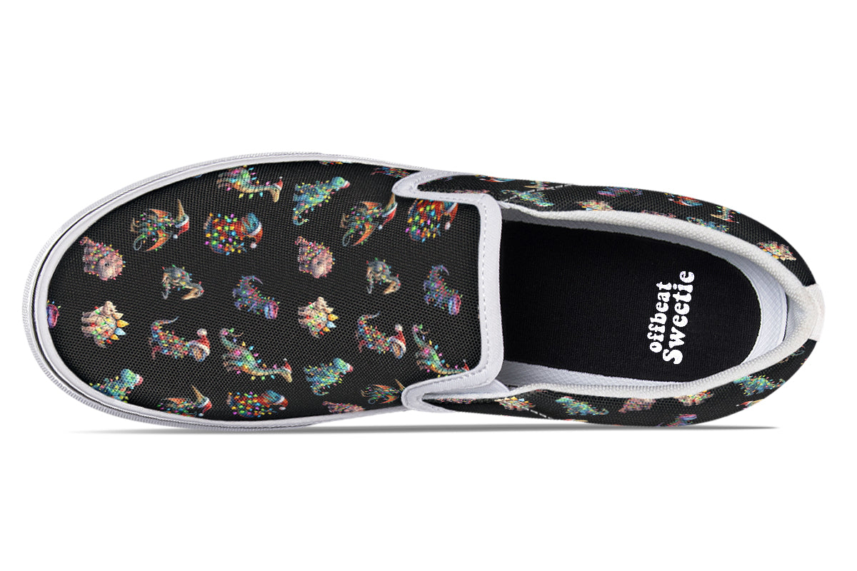 Dinos In Lights Slip Ons