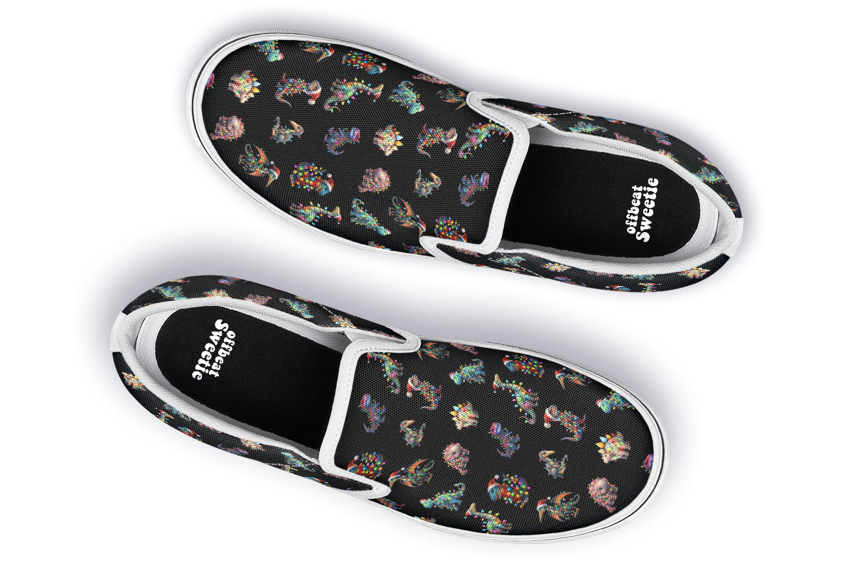 Dinos In Lights Slip Ons