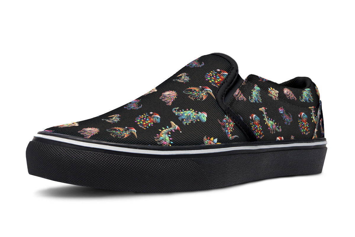 Dinos In Lights Slip Ons