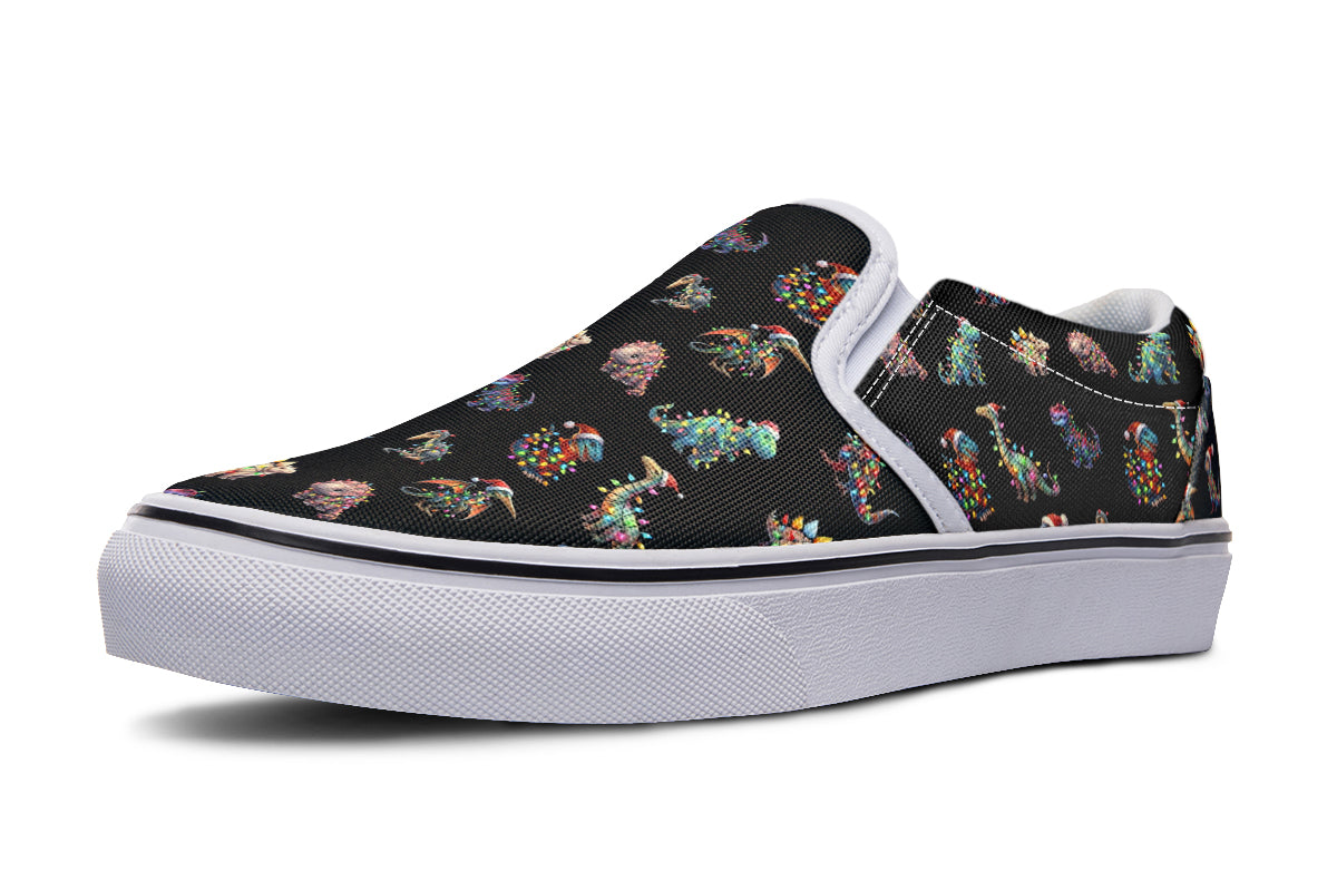 Dinos In Lights Slip Ons