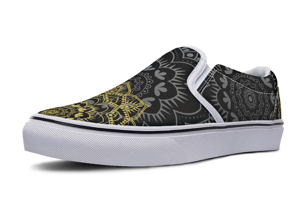 Golden Mandala Slip Ons