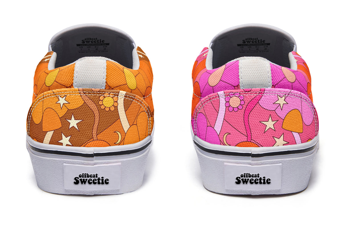 Molly's Mismatched Retro Daisies Slip Ons