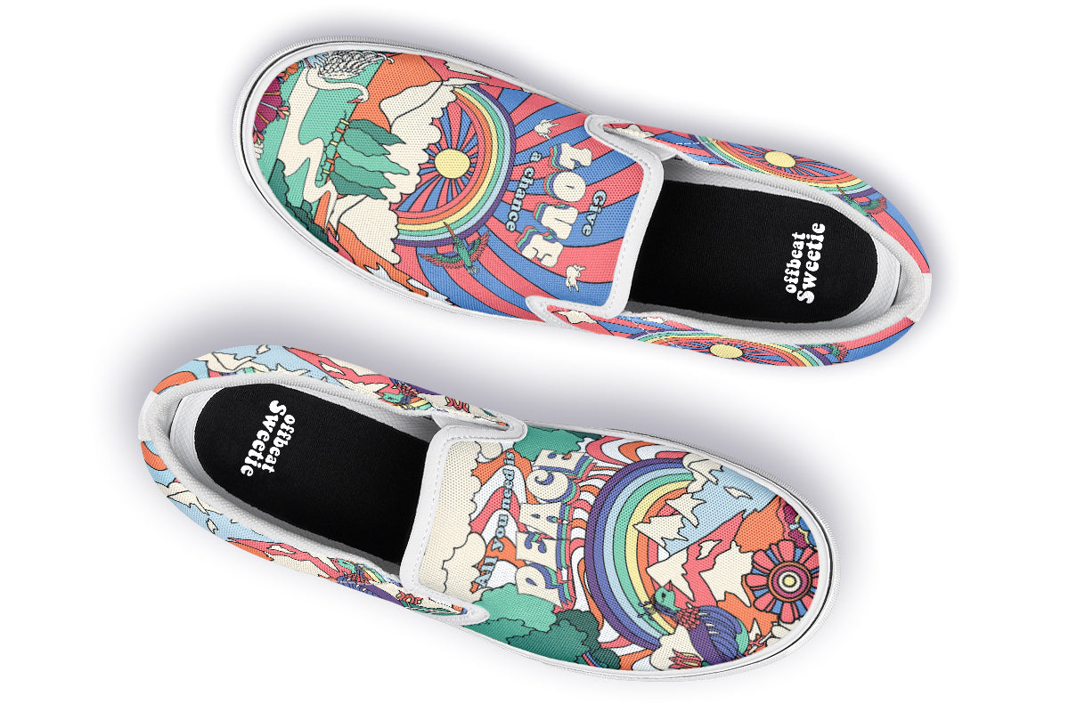 Peace And Love Slip Ons