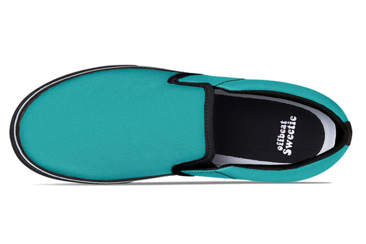 Pennyroyal Teal Slip Ons