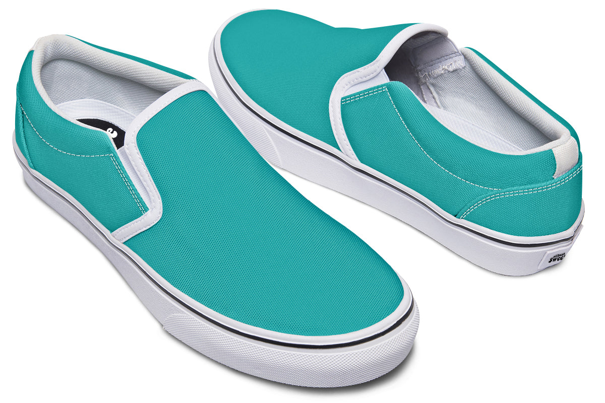 Pennyroyal Teal Slip Ons