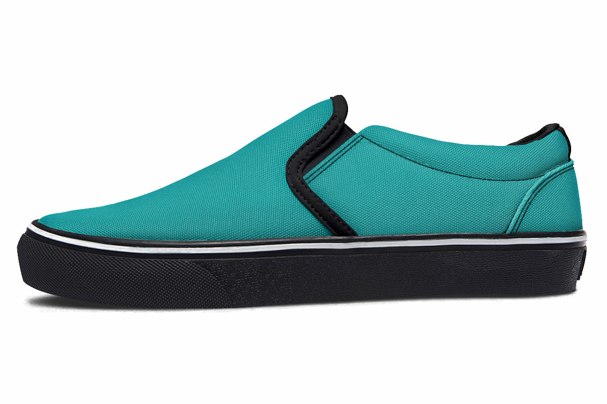 Pennyroyal Teal Slip Ons