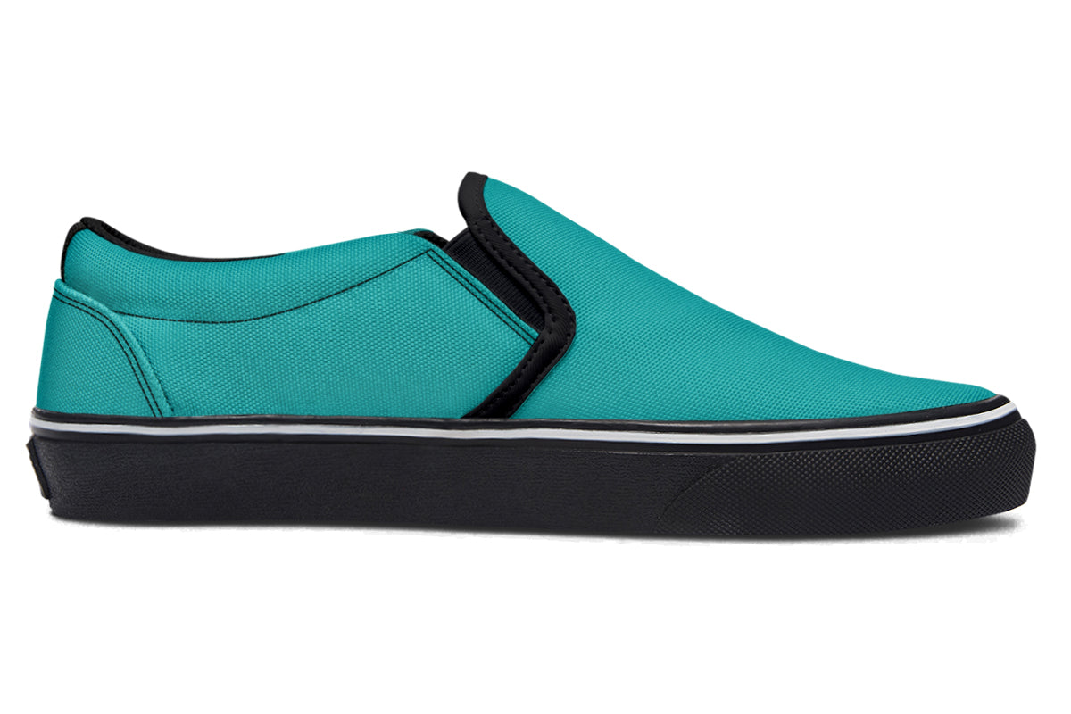 Pennyroyal Teal Slip Ons